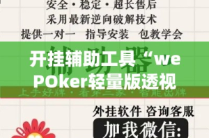 开挂辅助工具“wePOker轻量版透视挂方法”(作弊)辅助透视教程