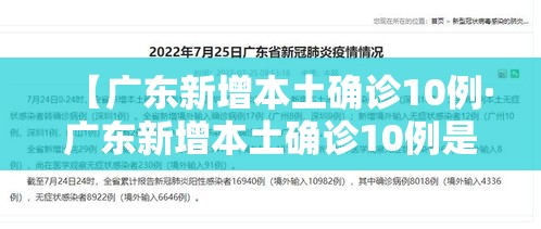 【广东新增本土确诊10例·广东新增本土确诊10例是哪里的】