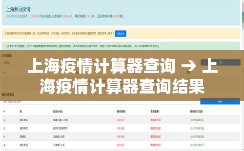 上海疫情计算器查询 → 上海疫情计算器查询结果