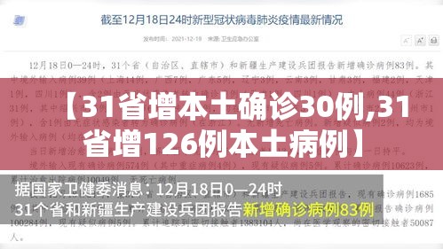 【31省增本土确诊30例,31省增126例本土病例】