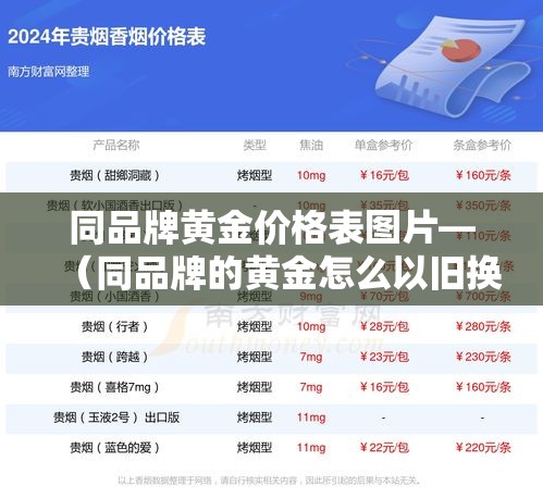 同品牌黄金价格表图片—（同品牌的黄金怎么以旧换新）