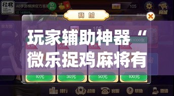 玩家辅助神器“微乐捉鸡麻将有挂吗”(作弊)辅助透视教程