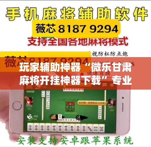 玩家辅助神器“微乐甘肃麻将开挂神器下载”专业师傅带你一起了解(确实有挂