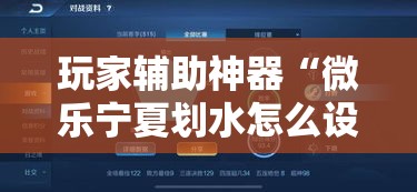 玩家辅助神器“微乐宁夏划水怎么设置才能赢”科技辅助神器手机版