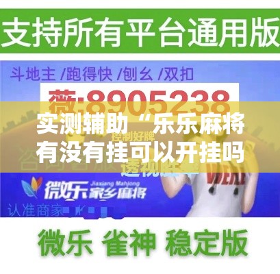 实测辅助“乐乐麻将有没有挂可以开挂吗”分享用挂教程