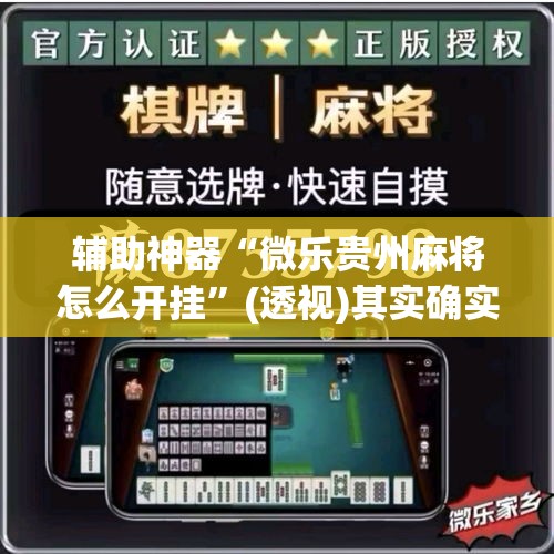 辅助神器“微乐贵州麻将怎么开挂”(透视)其实确实有挂