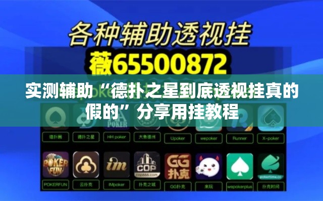 实测辅助“德扑之星到底透视挂真的假的”分享用挂教程