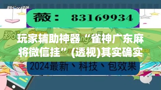 玩家辅助神器“雀神广东麻将微信挂	”(透视)其实确实有挂