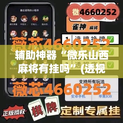辅助神器“微乐山西麻将有挂吗	”(透视)其实确实有挂